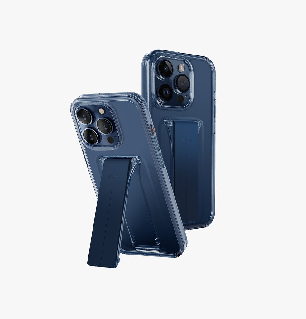 كڤر حماية Heldro Mag من Uniq لهاتف iPhone 15 Pro متوافق مع MagClick مع مسكة | أزرق كڤر حماية Heldro Mag من Uniq لهاتف iPhone 15 Pro متوافق مع MagClick مع مسكة | أزرق